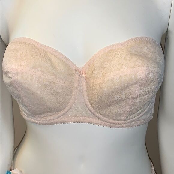 VTG MCM ILGWU strapless lace bra. Medium - Picture 3 of 14